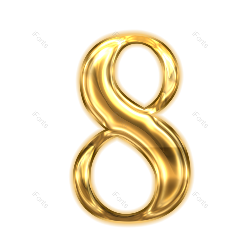 艺术字图片,立体字元素,数字PNG,金色免抠素材